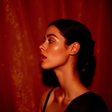 analog film photo surrealist art ultra realistic, ultra detailed, ultra quality, ultra lighting, cinematic, ethereal ambience, ethereal presence, analog close-up side profile of a beautiful woman bathed in deep red-orange light from a tungsten bulb, her features carved by the glow against a rich rust velvet backdrop, hair tied in a soft, low knot, wearing a thin-strapped black silk top that slides just below the shoulder, skin gleaming with gold undertones, her lips slightly open in an absent breath, shot on Leica R6 with Kodak Ektar 100, cinematic color rendering and rich midtones, evocative, surreal sensuality
<lora:Beautifulartisticportraitsv.1.4:1> aesthetic, surr34l . dreamlike, mysterious, provocative, symbolic, intricate, detailed, RAW candid cinema, 16mm, color graded portra 400 film, remarkable color, ultra realistic, textured skin, remarkable detailed pupils, realistic dull skin noise, visible skin detail, skin fuzz, dry skin, shot with cinematic camera . faded film, desaturated, 35mm photo, grainy, vignette, vintage, Kodachrome, Lomography, stained, highly detailed, found footage