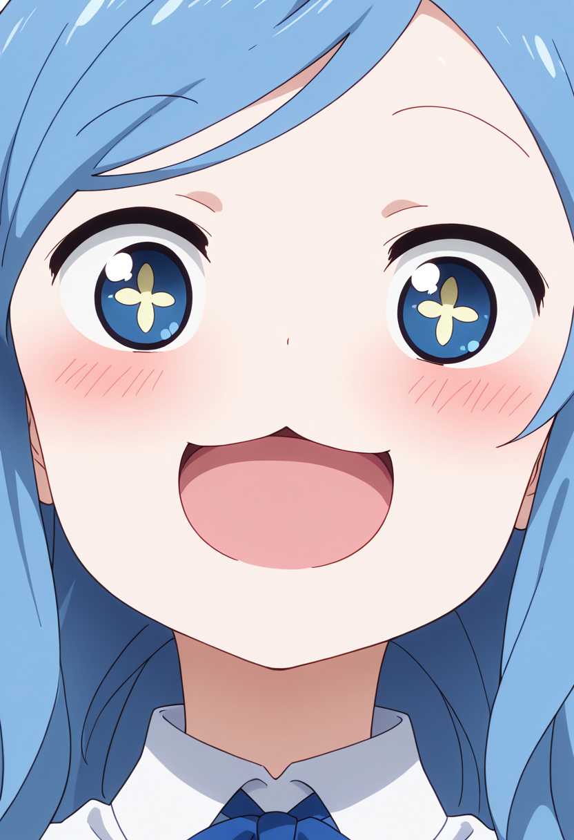 masterpiece, best quality, solo,   zzTachibana, looking at viewer, blush, smile, open mouth, :d, :3, close-up  ,<lora:TachibanaSylphynford_IXL:1.0>,