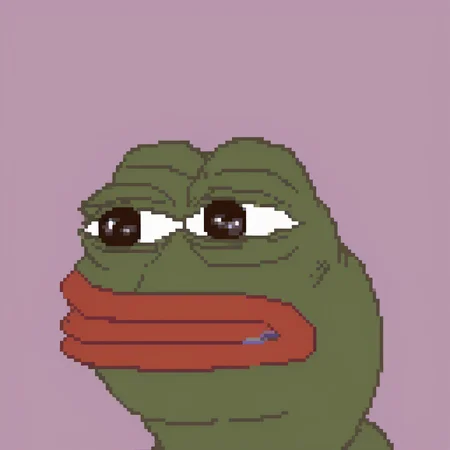 pepe the frog, (flat shading:1.2), (minimalist:1.4), <lora:pixelbuildings128-v2:1> <lora:pepe_frog SDXL:1>