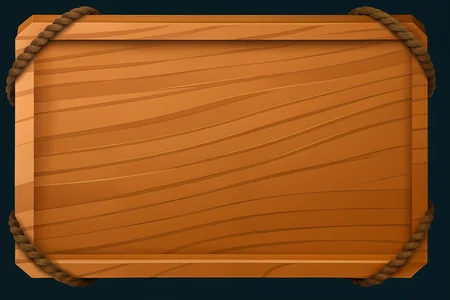 <lora:WoodenMenu_v3:0.85> wooden rectangle with rope and flowers, blue background