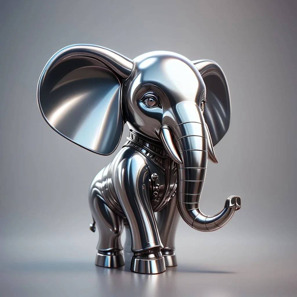 score_9, score_8_up, score_7_up, elephant shaped steel, made of steel, polished steel, polished, shiny,
