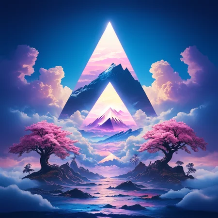 score_9, score_8_up, score_7_up, <lora:VaporwavePonyV2:1> ArsMJStyle, Vaporwave, A vaporwave take on "The Great Wave off Kanagawa", where the wave is made of flowing digital code and Mount Fuji is replaced by a giant pyramid of stacked CRT monitors.