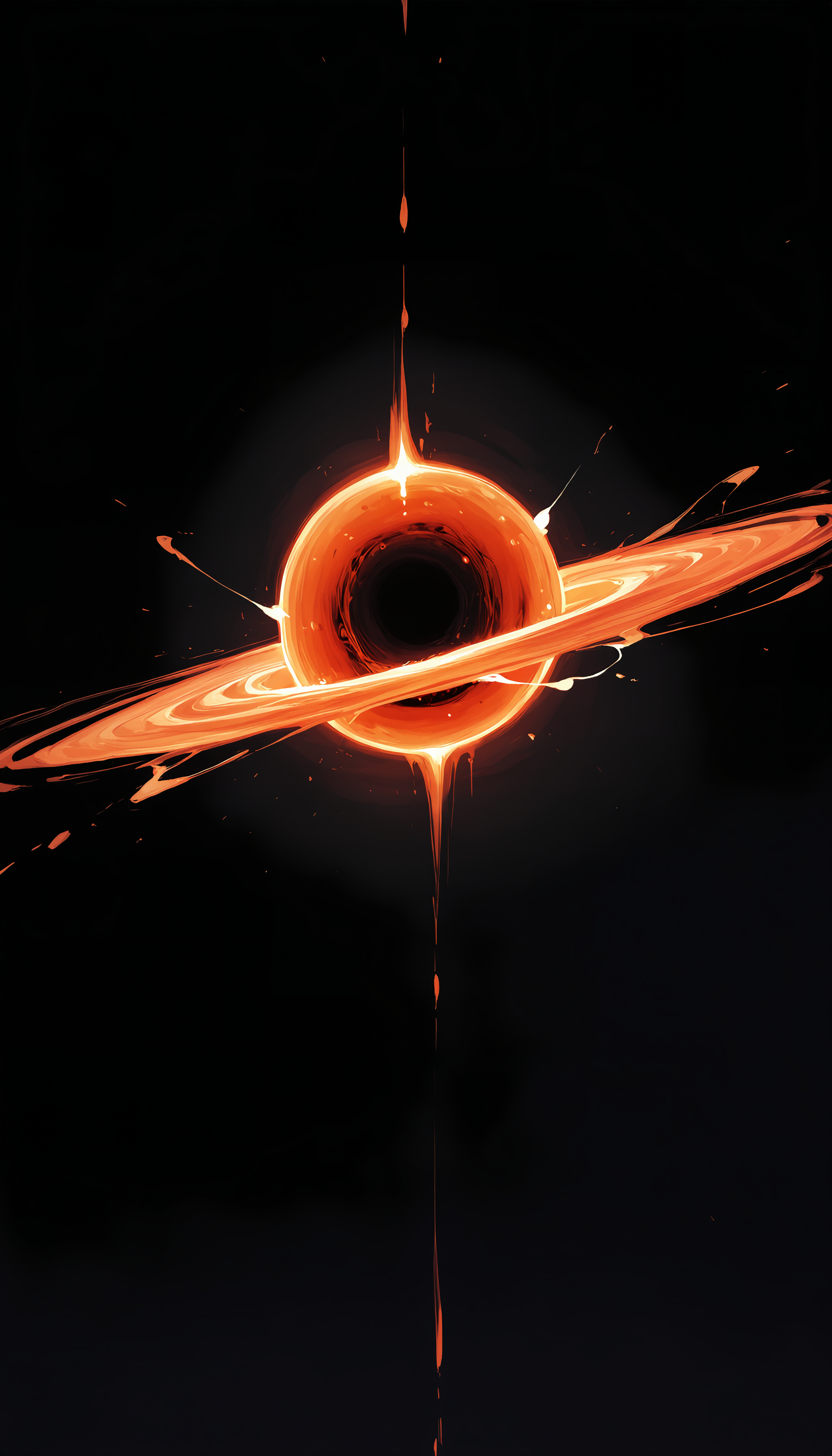 masterpiece, high quality, absurdres, best quality, newest, watercolor, blackhole, black background