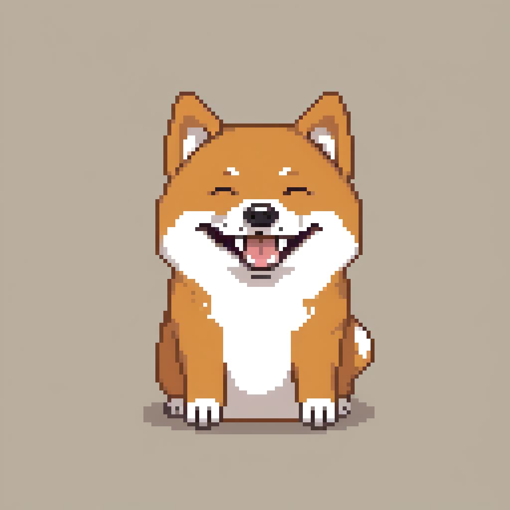 a cute happy shiba inu, (flat shading:1.2), (minimalist:1.4)