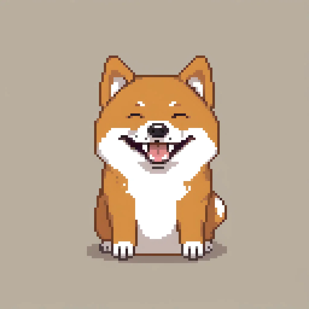 a cute happy shiba inu, (flat shading:1.2), (minimalist:1.4)