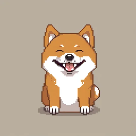 a cute happy shiba inu, (flat shading:1.2), (minimalist:1.4)