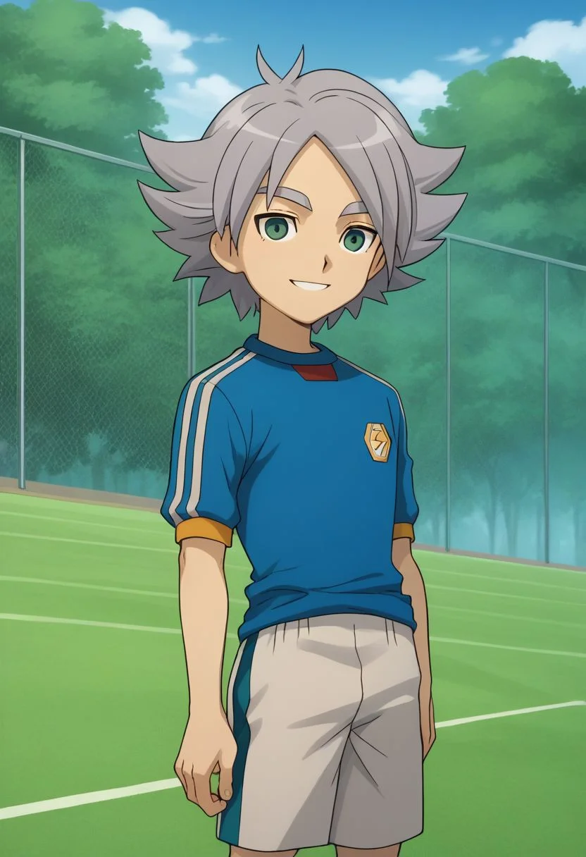 score_9, score_8_up, score_7_up, source_anime, highly detailed, 1boy, solo, male_focus, skinny, slender,
fubuki2, 1boy, male focus, open eyes, soccer uniform, sportswear, tree, smile,
raimon soccer uniform, raimon, grey hair,