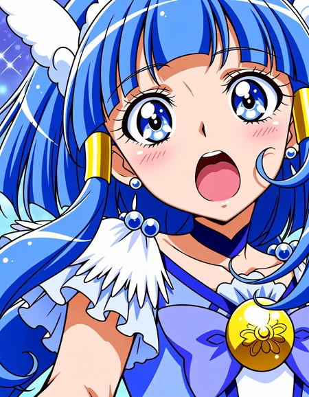 <lora:dmd2_sdxl_4step:1>,official style,masterpiece,best quality,newest,very aesthetic,highly detailed,high resolution,absurdres,highres,depth of field,super detailed skin,very awa,Anime,anime coloring,anime screencap,<lora:cure_beauty_V2:1>,cure beauty,abstract_background,open mouth,sliding,