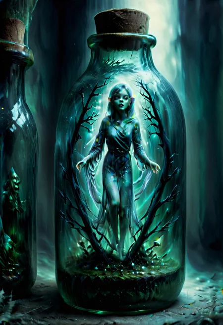 spectral Closeup of a pixie in a bottle. eerie.Dark Fairy
Fantasy style. Fantasy dreamlike art.
<lora:Ghostly02-00_CE_SDXL_128OT:1> ghstlyCE