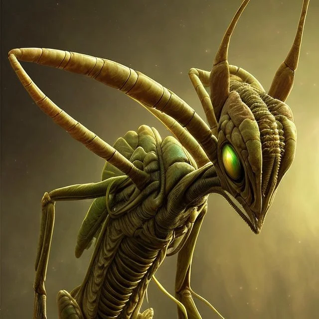 detailed scifi horror (alien | pmantis:0.9),  matte oil painting, concept art, ambient lighting, deviantart, 4k, hd, clean