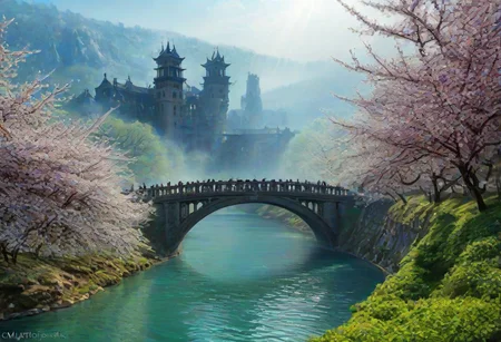 towers ringed in mist, sunrays, mixed media, surrealism, fantasy, great lighting, A surreal landscape highly detailed, extremely high-resolution details, appears trapped in an optical illusion of reflections and refractions, colorful, Spring, cherry blossoms in the wind, spring blooms, Zhangjiajie mountains, (Vienna in contemporary Austria, baroque architecture, European architecture:1.15), (stone arch bridges:1.05), winding rivers extending to the horizon, professional photography, natural lighting, volumetric lighting maximalist. vivid, vibrant colors, intricately detailed, (psychedelic colors, psychedelic colors:1.15), complex, elegant, expansive, fantastical, film photography style, medium grain, cmnt
(8k uhd:1,4)
<lora:add-detail-xl:1>
<lora:Dynamic Poses:1>