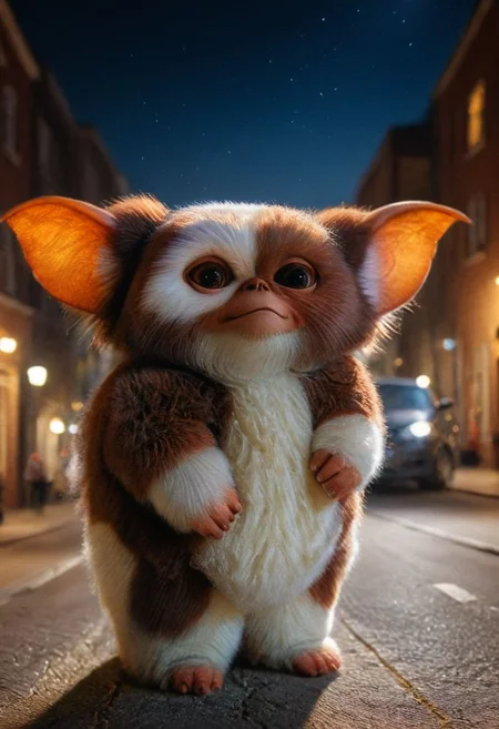 Xmogwaix, Xgizmox , amazing quality, masterpiece, best quality, hyper detailed, ultra detailed, UHD, perfect anatomy, portrait, hyper-realism, majestic, awesome, inspiring, - portrait in night city street , cinematic composition, soft shadows, national geographic style,