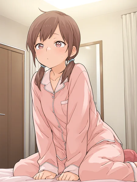 <lora:SDXL_kindred_spirits_on_the_roof__OkujÅ_no_Yurirei-san__å±ä¸ã®ç¾å:1> 
 kd_vnstyle 1girl, solo,  twintails, pajamas,  indoors
masterpiece,best quality,amazing quality,