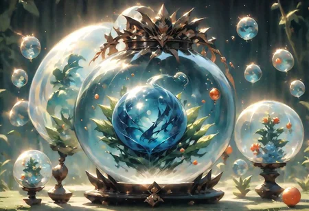 Jujutsu Kaisen dragon Blue Lock Super Dragon Ball Imagine a floating garden in space, where exotic plants grow in giant transparent bubbles. Each bubble contains a unique ecosystem, with magical creatures and vibrant colors. Explore the idea of a surreal intergalactic garden that defies the laws of physics dragon