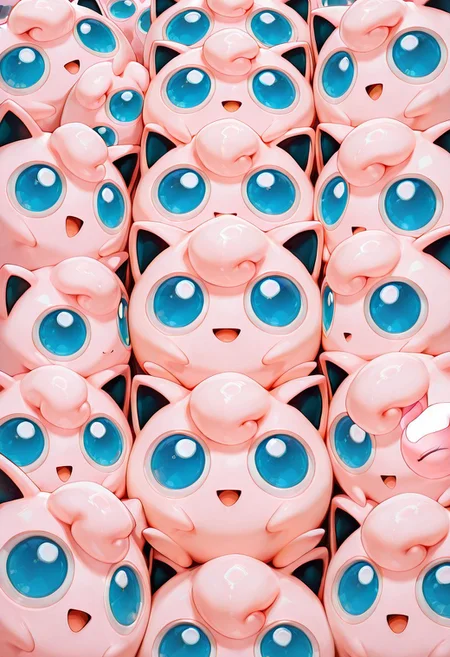 quality,ultra detailed, very aesthetic,absurdres,skinny,general,highres, ultra-detailed, amazing quality, newest, scenery,beautiful detailed hair, beautiful detailed eyes, beautiful detailed face, super detailed skin,sharp focus,
BREAK 
zzJigs,cute, big eyes, 
no humans,
expressive,
smile,happy,
open mouth,
(BRSTWLL:0.5), many,many igglypuff,
looking at viewer