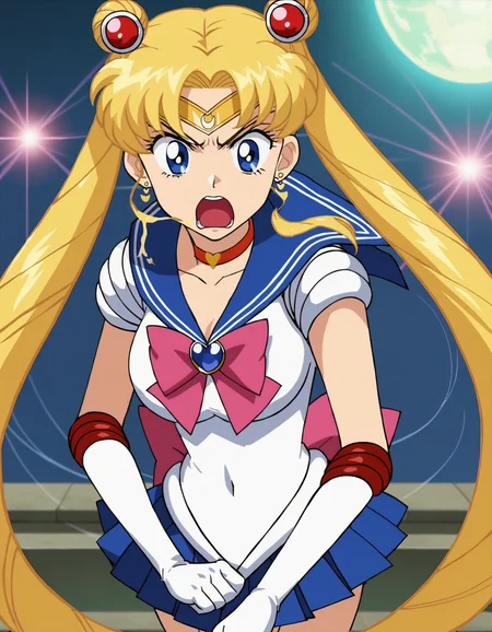 score_9, score_8_up, score_7_up, BREAK
(masterpiece, best quality), (anime screencap:1.5), Tsukino Usagi, Sailor Moon, long flowing blonde hair with twin tails, wearing her Sailor Scout uniform, mid-transformation sequence, dynamic and dramatic pose, glowing transformation effects, determined and focused expression, 2d anime style, intricate details in her uniform and transformation effects, magical and energetic atmosphere, depth of field, volumetric lighting, high dynamic range, vibrant and colorful environment, sense of action and urgency