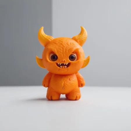 made of orange, a cute demon