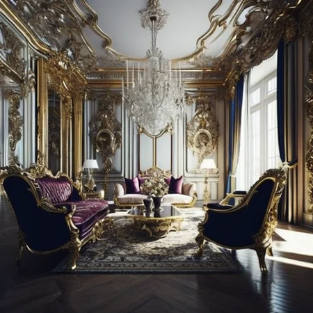 <lyco:baroque_interior_design:1.0> luxury interior of baroque style