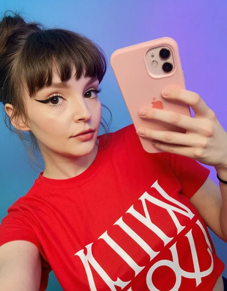 score_9, score_8_up, score_7_up, lauren mayberry, solo, band shirt, selfie, iphone 12, <lora:dmd2_sdxl_4step_lora_fp16:1> <lora:lauren_mayberry-bl16-000040:1>