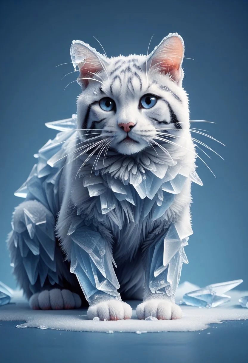 score_9, score_8, score_7, 1ce, ice, animal, cat, blue theme,