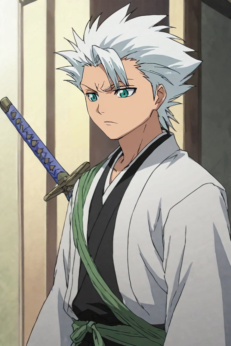 score_9, score_8_up, score_7_up, score_6_up, score_5_up, score_4_up, BREAK source_anime, anime screencap, , , , upper body, , 1boy, solo, male focus, <lora:toushirou_hitsugaya_pony:0.8>, toushirou_hitsugaya, , japanese clothes, sword, haori, , hard science fiction, , <lora:sdxl_lightning_8step_lora:1>