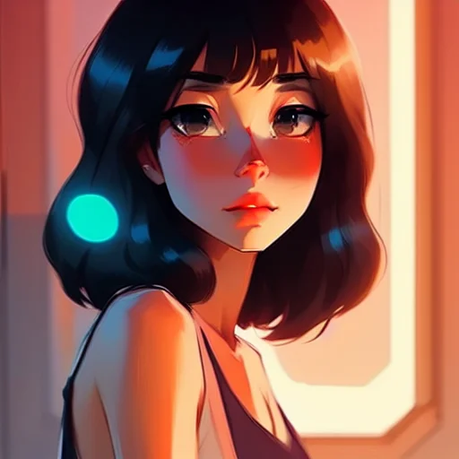 full body female , (black hair), green eyes, long hair, smirking, by  (((Atey Ghailan and Emmanuel Shiu))), standing in a street, at night
(<SamDoesArt2>:0.84)