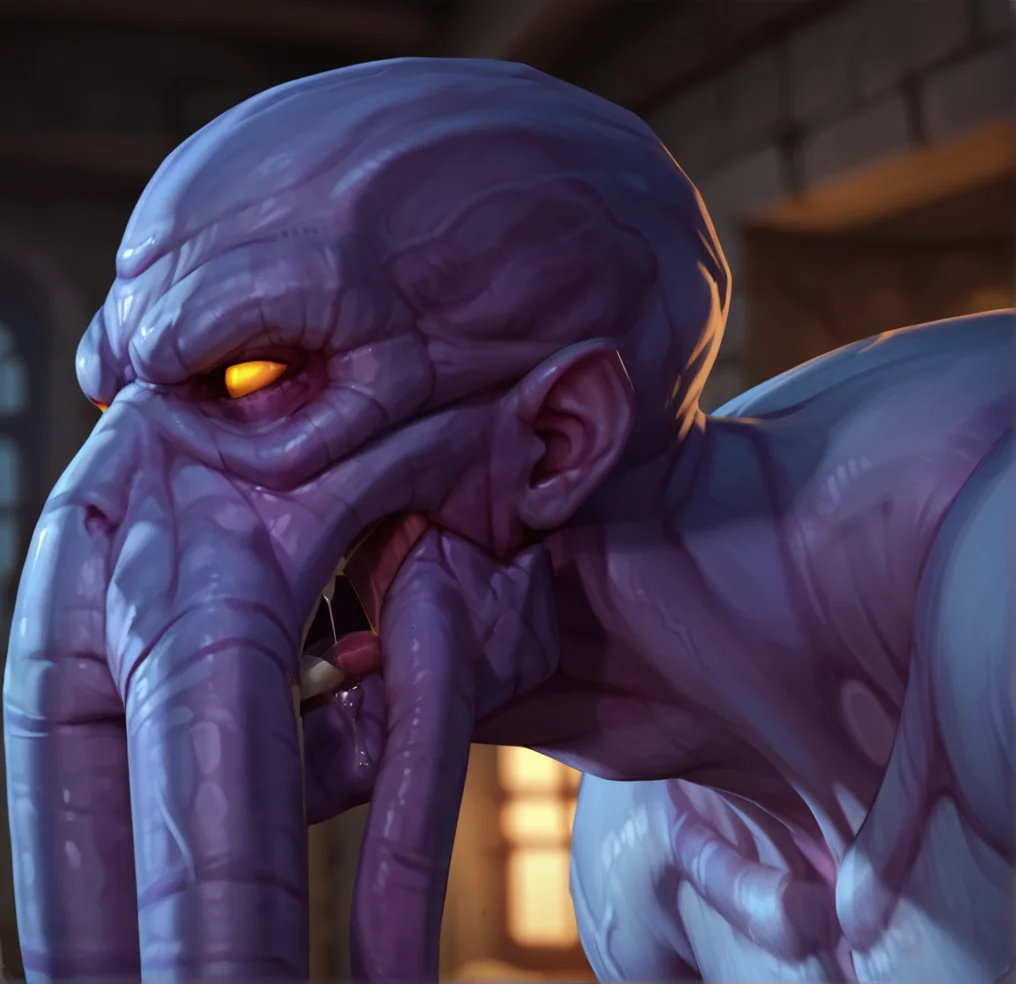score_9_up,score_8_up,score_7_up,score_6_up,score_5_up,score_4_up, detailed, (best quality:1.2), hi res, digital media \(artwork\)source_furry, source_monster, BREAK,
dungeon, blurry background, close up, three quarter view, side view, portrait, drool, saliva, saliva strands, sticky tentacles,
kthir, eldritch abomination, monster, face tentacles, tentacles, muscular, glowing, glowing eyes, orange eyes, veins, no pupils, purple skin
<lora:Kthir for PonyXL:0.7>