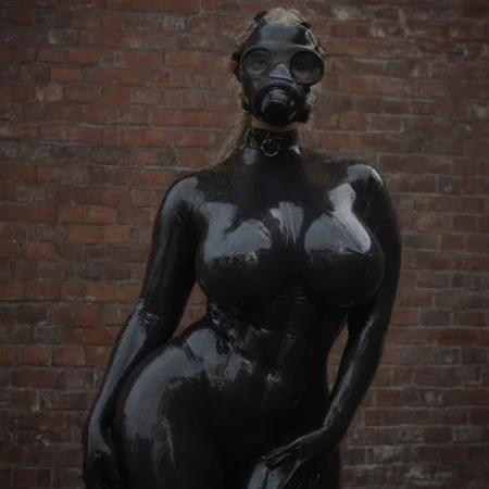 Score_9,Score_8,Score_7,Score_6_up, source, 1girl,solo, beautiful,, suit, latex gas mask, c3, shiny, skin tight, collar, French braid , massive breasts, thick thighs, muscular frame, beautiful face, best quality, ultra realistic, masterpiece,