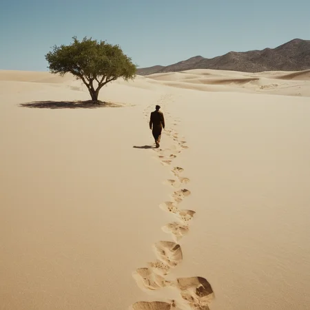 cinematic film still of <lora:Fine art photography style:1>
Juxtaposition of a person walking across a sandy desert area,outdoors,sky,day,tree,ocean,traditional media,beach,nature,scenery,sand,landscape,shore,desert Juxtaposition,artistic,photography,dramatic light,dramatic shadow light,contrast,saturated color,cinematic,filmic,photographic,realistic,realism,perfection,perfect,Juxtaposed,opposite,different things,side by side,syncretism,antithesis,Juxtaposition style,desert , creative, photorealism, hyperrealism, Fine art photography style, Fine art cinematic photography style, shallow depth of field, vignette, highly detailed, high budget, bokeh, cinemascope, moody, epic, gorgeous, film grain, grainy