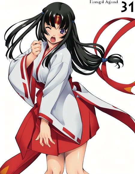 score_9, score_8_up, score_7_up, <lora:qb-concept-000020:1> 1girl, solo, cowboy shot, white background, simple background,
blush, open mouth, wince, torn clothes, battle damage, defeat
long hair, breasts, skirt, black hair, purple eyes, japanese clothes, headband, ribbon trim, low-tied long hair, ribbon-trimmed sleeves, ofuda, miko, red hakama