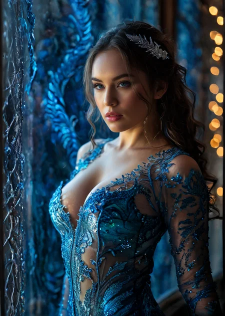 raw photo, visually stunning, a woman, breasts, elegant hairstyle, shining eyes, long eyelashes, make up, see through decorated clothing, (no bra), hold-up stockings, dramatic lighting, realistic shadows, detailed fantasy background, dragon, blue wave, ultra detailed, Intricate, bokeh, 8k, <lora:add-detail-xl:0.8> <lora:MS_ALAY_SDXL_V1:1> <lora:mjv6:0.6>