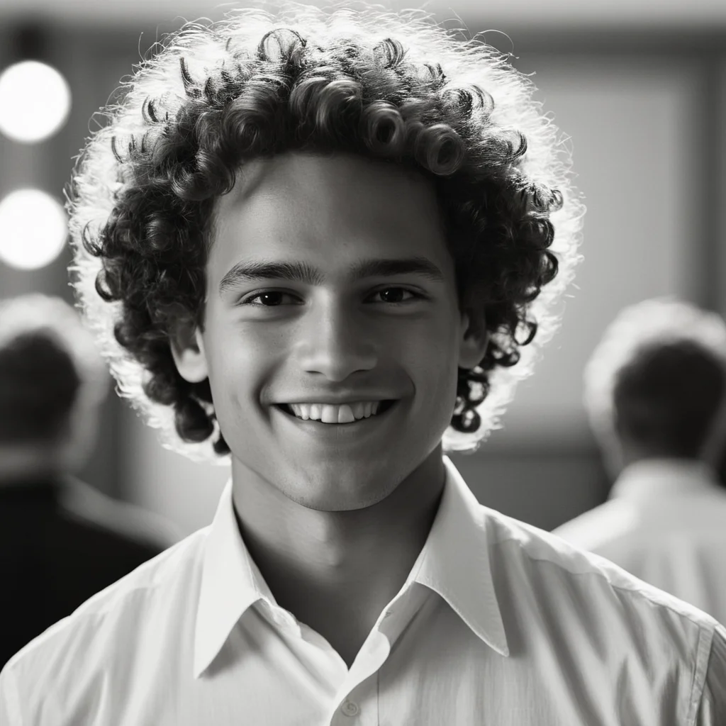 cinematic film still of <lora:High-key lighting Style:1>
bright light, bright, a man with a curly hair and a white shirt High-key lighting Style,looking at viewer,smile,simple background,1boy,monochrome,greyscale,male focus,multiple boys,2boys,portrait,curly hair,realistic,afro, shallow depth of field, vignette, highly detailed, high budget, bokeh, cinemascope, moody, epic, gorgeous, film grain, grainy