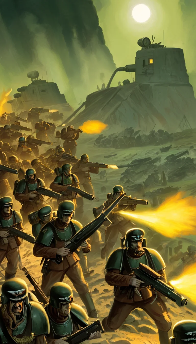 comic Astra militarum, scenery, detailed background, masterpiece, best quality, high quality, absurdres <lora:astra_militarum_xl_v1:1> . graphic illustration, comic art, graphic novel art, vibrant, highly detailed