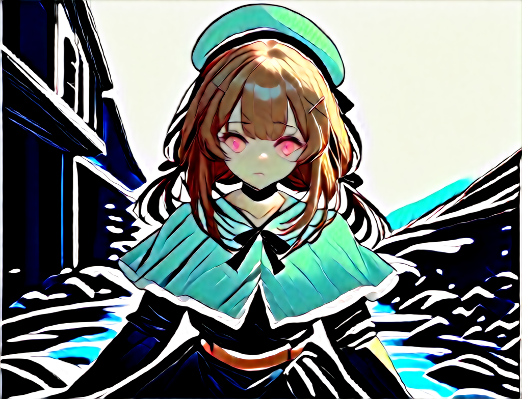 score_9,score_8_up,score_7_up, 1girl, solo, dynamic angle, strobe lighting, anxious look, <lora:Shondo__fallenshadow_Indie_VTuber_r1:1> Shondo2ndB, petite, pink eyes, bangs, bow, brown hair, sidelocks, low twintails, hair bow, x hair ornament, long hair, hat, beret, frilled dress, black bow, choker, grey capelet, capelet, pink ribbon, black belt, long sleeves, food-themed clothes, white pantyhose,, (plus-size), glowing hair,choker, (pearly white soft skin), huge breasts, covered crotch, (swimming), (black gloves, elbow gloves, black dress, lace, gown, tiara, crown),hush mania quake colossal plate columns background,  <lora:TSMPK:1> TSMPK Style