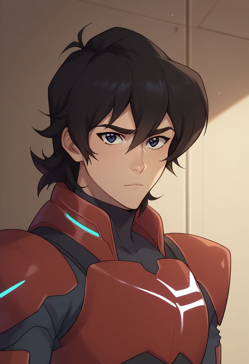 score_9, score_8_up, score_7_up, source_anime, highly detailed, 
keith, 1boy, male focus, solo, black hair, armor, red armor, black eyes, looking at viewer, gloves, upper body,
indoor, sci-fi,