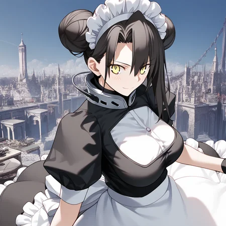 <lora:Takeuchi_Takashi_PonyXL_style_v01:1>
<lora:agent.pony:1>
score_9 , score_8_up , score_7_up , source_anime , 
masterpiece , best quality , ultra-detailed , 
BREAK
agent \(girls' frontline\), maid
1girl , woman , huge breasts , light smile , light blush , ((medusa (fate)):0.5)  , 
long black hair  , maid dress ,  
overlook view