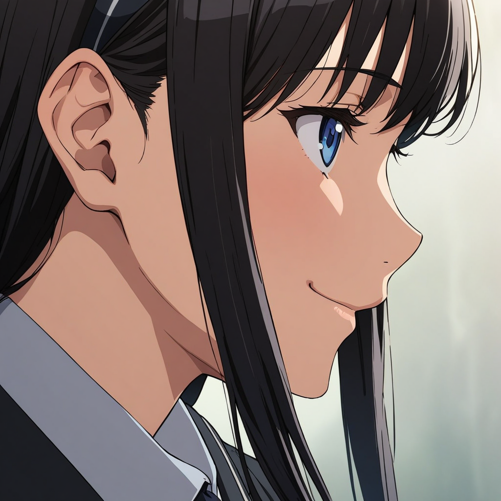 (masterpiece),(best quality),(ultra-detailed),(best illustration),(best shadow),(absurdres),(detailed background),(very aesthetic), haruka_morishima, 1girl, solo, kibito high school uniform, school uniform, hairband, long hair, blue eyes, black hair, long sleeves, smile, black jacket, jacket, very close-up, portrait, anime coloring<lora:Haruka_Morishima:1>