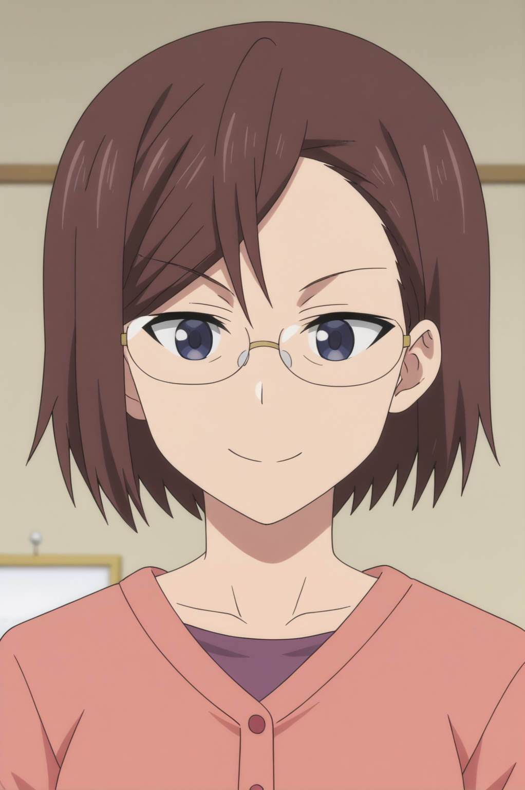 rating_safe,  anime screencap, consistent background,   Haruko Sakurai, light smile, upper body, glasses <lora:Uzaki-chan_wa_Asobitai-Haruko_Sakurai-PDXL:0.8>