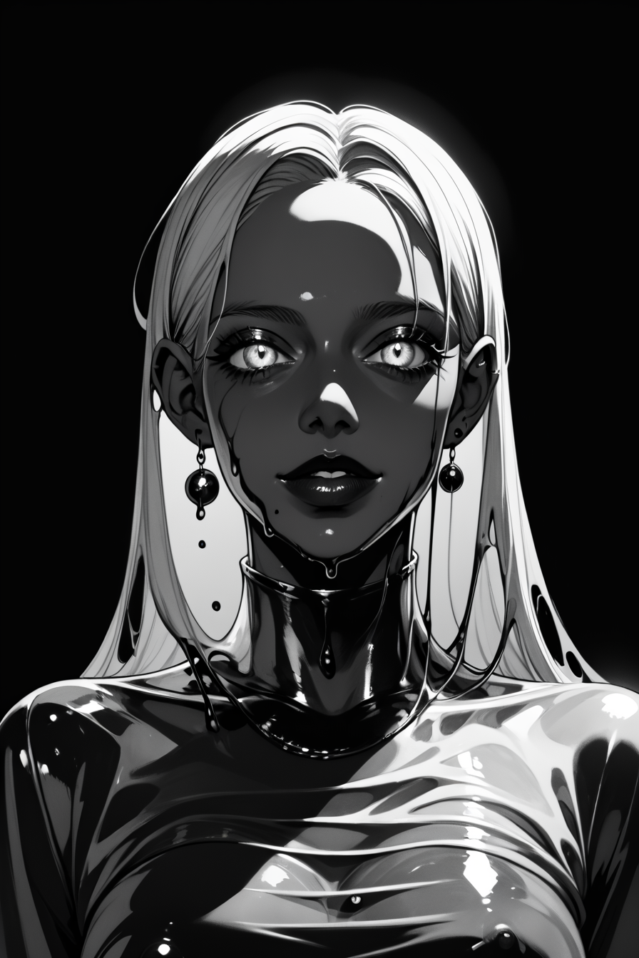 score_9, score_8_up, score_7_up, score_6_up, score_5_up, score_4_up, <lora:GRIM_v1:1>  greyscale, monochrome, limited palette, horror (theme), eldritch abomination, chaotic, silhouette,, <lora:K040790P:0.8> 040790P, woman, 24 years old, <lora:Breast Slider - Pony_alpha1.0_rank4_noxattn_last:0.3>, <lora:wizardslimev15-t:1> wizardslimus, slime skin, transparent head, transparent body, transparent hair, transparent face, transparent, slime girl