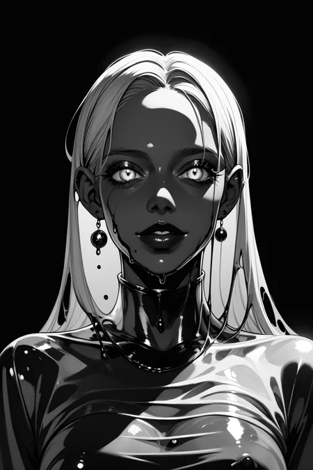 score_9, score_8_up, score_7_up, score_6_up, score_5_up, score_4_up, <lora:GRIM_v1:1>  greyscale, monochrome, limited palette, horror (theme), eldritch abomination, chaotic, silhouette,, <lora:K040790P:0.8> 040790P, woman, 24 years old, <lora:Breast Slider - Pony_alpha1.0_rank4_noxattn_last:0.3>, <lora:wizardslimev15-t:1> wizardslimus, slime skin, transparent head, transparent body, transparent hair, transparent face, transparent, slime girl