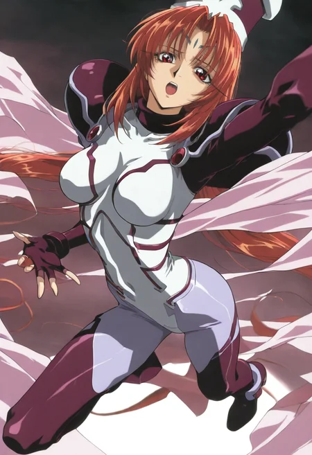 1girl, solo, soft darkness, masterpiece, best quality, amazing quality, very aesthetic, absurdres, newest, so dakki, anime screencap, anime coloring, <lora:NTR_MIX_4.0_LORA-000007:0.5>, sensitive, <lora:nyalia:0.3>, dynamic pose, dynamic angle, old costume1, 1girl, red hair, hat, fingerless glove, skinny, full body, facial mark, forehead mark, shawl, pink shawl, long_hair, bodysuit, shoes, <lora:so_dakki_v5_sdxl_lora:0.9>, so_dakki_v5_sdxl_embeddings, , simple background, white background, skindentation, masterpiece, best quality, amazing quality, very aesthetic, absurdres, newest,