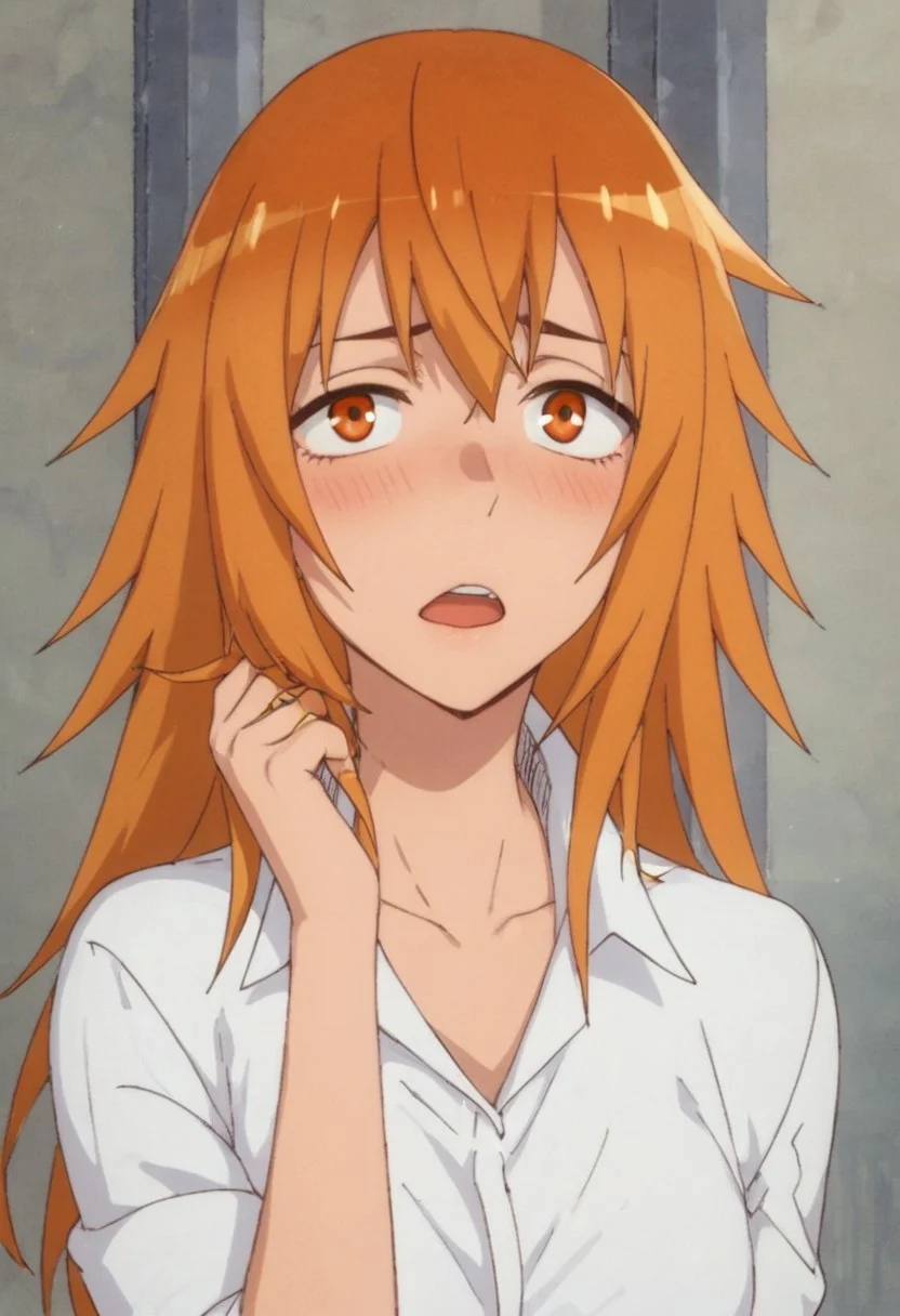 Score_9, Score_8_up, Score_7_up, Score_6_up, 
(1girl, solo, 1maki1), 
(white shirt, blue skirt), 
(cowboy shot), 
(looking at viewer, hand in hair, blushing, :o, mouth open)<lora:EMS-388509-EMS:0.800000>, (good lighting)
Expressiveh, 1dk,