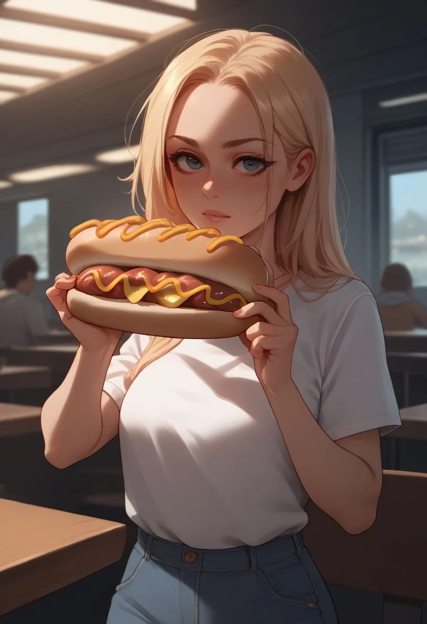 score_9, score_8_up, score_7_up, score_6_up, score_5_up, score_4_up,
solo,
1girl, Hot dog, holding,