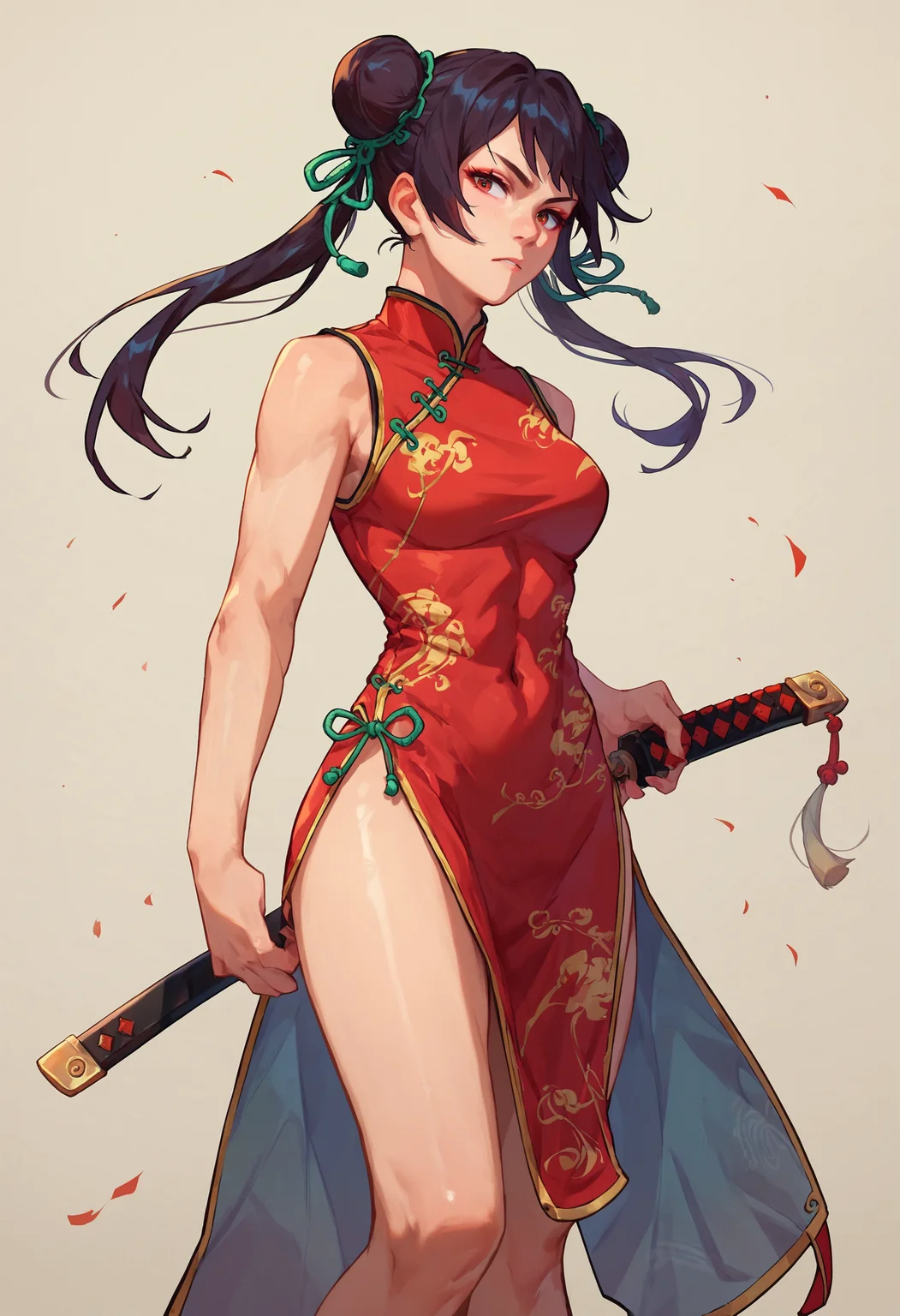 score_9_up score_8_up score_7_up, 1girl, battoujutsu, china dress
<lora:battoujutsu_stance_24retry_pony_rework_final_svd_d8:1>