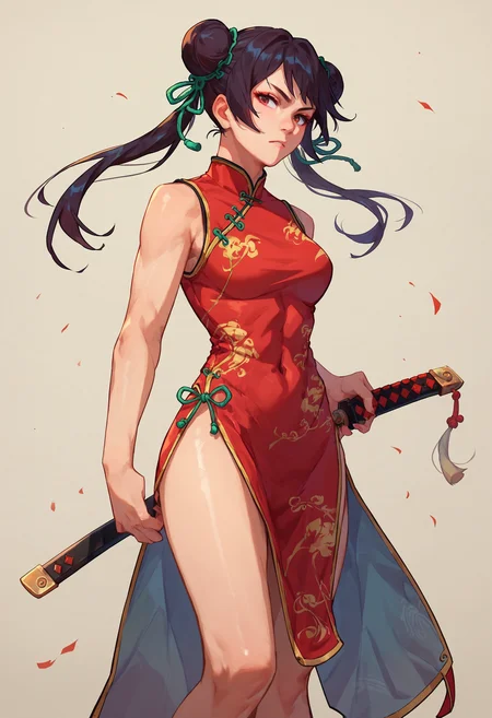 score_9_up score_8_up score_7_up, 1girl, battoujutsu, china dress
<lora:battoujutsu_stance_24retry_pony_rework_final_svd_d8:1>