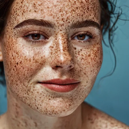cinematic film still of <lora:skin texture style v4:1> very detailed skin pore
A cinematic skin texture style still image of a woman with freckles on her face and a necklace, detailed wrinkles, skin tags, perfect skin tone color, stretch marks, hyperrealism, realism, unrealengine, realistic, detailed skin pore, film still, still photography style, sharp style, detailed style, perfect style, perfection style, Kodak film skin color tone style, fujifilm skin tone color style, professional photography style, skin textured, skin texture style, perfect face, perfect mouth, perfect nose, perfect lips, perfect eyes, perfect ears, perfect skin, perfect skin pores, perfect body, perfect hair, very detailed skin pores, perfect skin texture style, 1girl, solo, long hair, looking at viewer, simple background, black hair, parted lips, teeth, lips, watermark, blue background, portrait, web address, freckles, nose, brown hair, brown eyes, artist name, close-up, photorealistic, perfect small freckles
, shallow depth of field, vignette, highly detailed, high budget, bokeh, cinemascope, moody, epic, gorgeous, film grain, grainy