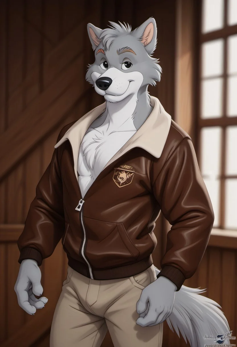 score_9, score_8_up, score_7_up, score_6_up, score_5_up, score_4_up, photorealistic, realistic, masterpiece), furry male, detailed face, detailed eyes, detailed hair, detailed fur, solo, WB_SketchV1
BREAK
Ace_London, Anthropomorphic Canine, Animal ears, erect ears, Grey fur, white markings, orange eyebrows, thick eyebrows, black eyes, black nose, leather jacket, flight jacket, fleece-lapel, grey pants, brown leather boots, tail
<lora:DetailedEyes_V3:1>