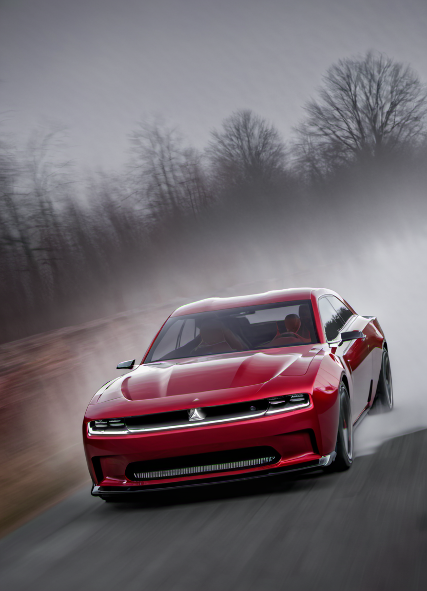 <lora:ChargerConceptSDXL_v1:1> red chargerconcept,  from front, driving through a wall of fog,
realistic, cinematic, highly detailed,