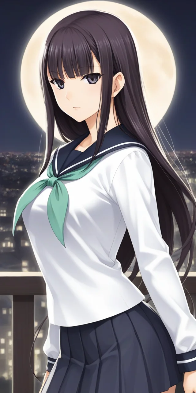 score_9, score_8_up, score_7_up, 1girl, solo, source_anime,
<lora:te04XLP_teito_yamashiro-000005:0.9>, teito_yamashiro,
looking at viewer,
BREAK
at city, sailor collar, bow,pleated skirt, night scene, moon, from side,