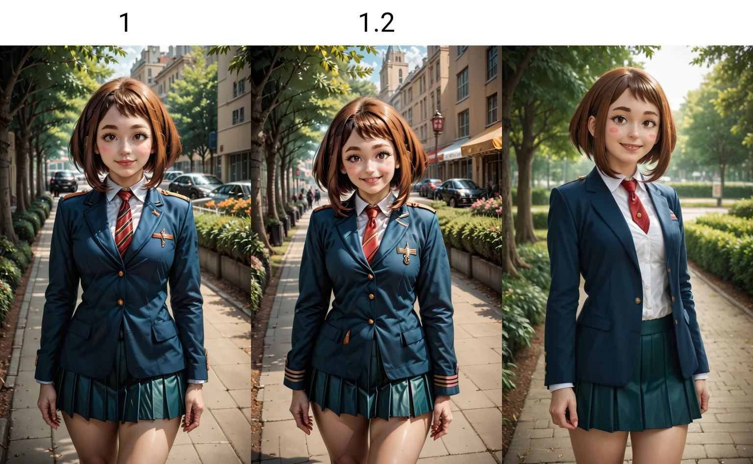 score_9, score_8_up, score_7_up , solo, 1girl, source_photo, realistic, photorealistic, raw photo, <lora:intricate_details:1> intricate detailsxl, intricate details, many details, high detailed, more details, detailed, 1girl, uraraka ochako, boku no hero academia, school uniform, jacket, skirt, standing, park, looking at viewer, outdoors, light smile